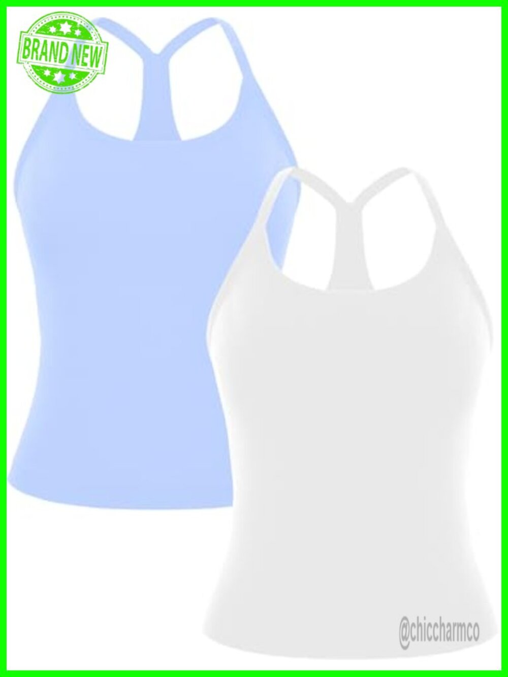 2 Pack Women's Racerback Tank Tops with Built-in Bra Seamless Workout